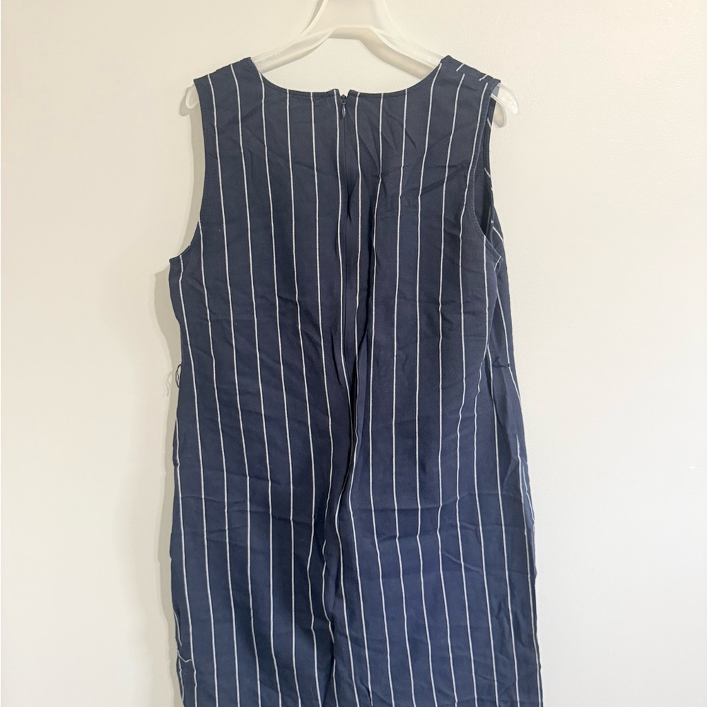 Ann Taylor Factory Navy and White Vertical-Stripe Midi Dress - Picture 4 of 5